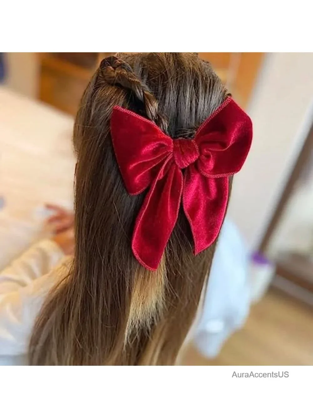 Velvet Bow Hair Clips Large Alligator Barrettes for Toddler Teen Girls